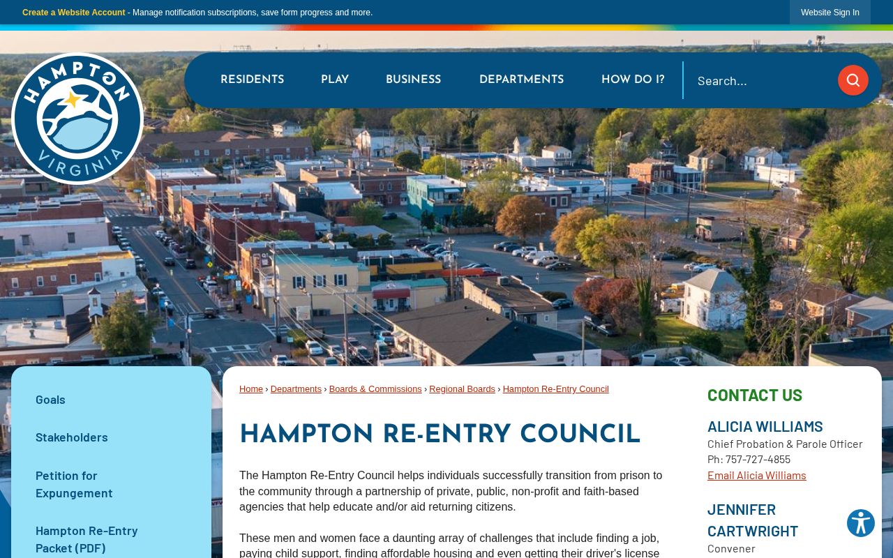 City of Hampton post-release reentry resources