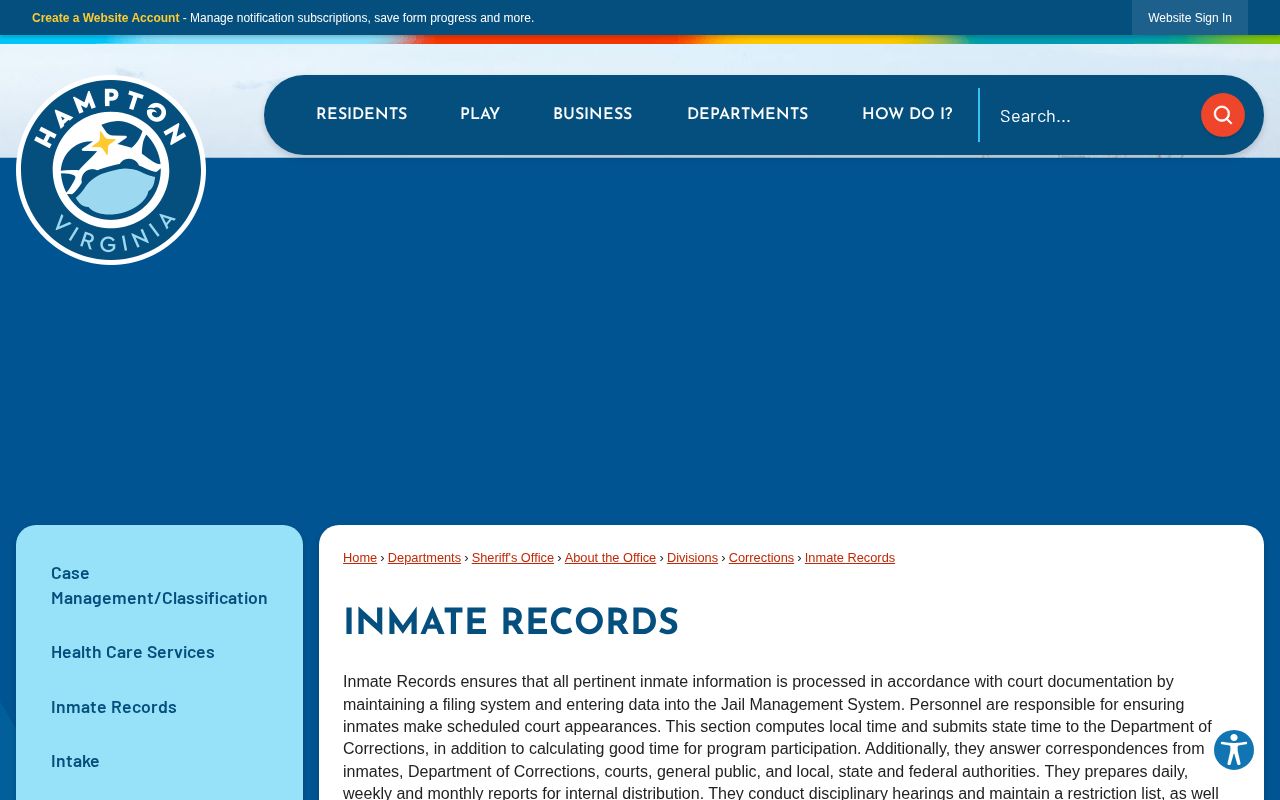 Hampton projected release date and local jail time computation records