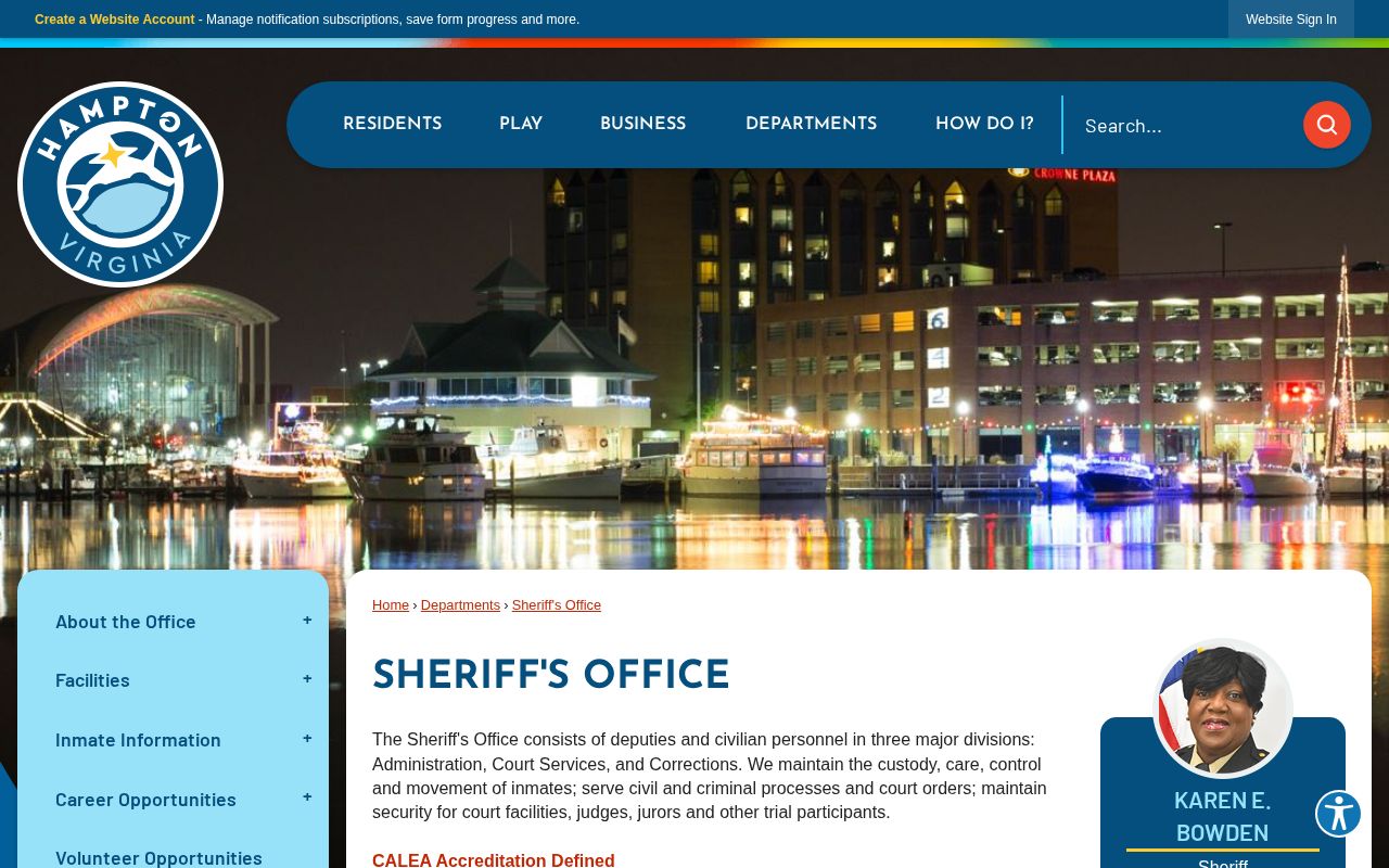 Hampton release facilities and Sheriff contact page