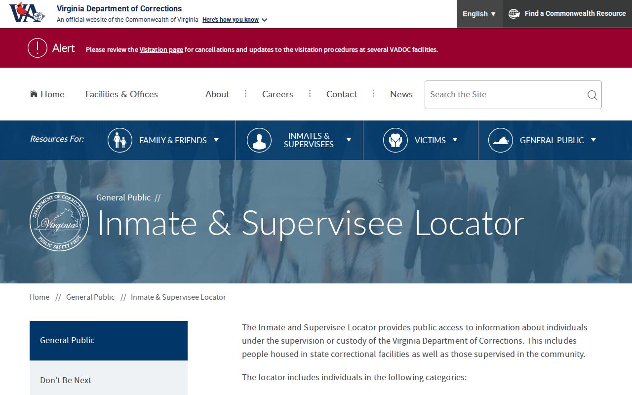 VADOC Hampton release lookup and inmate supervision locator