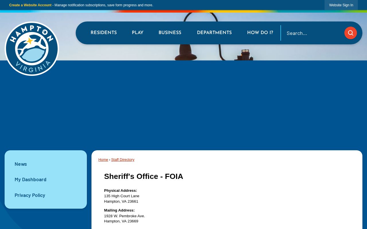 Hampton released inmate mugshot request through Sheriff FOIA